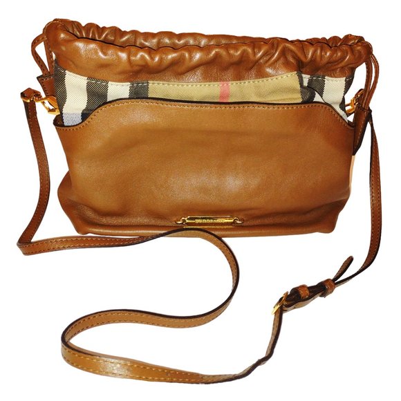 Burberry Handbags - Burberry Little Crush Crossbody Bag Brown Leather and House Check Canvas